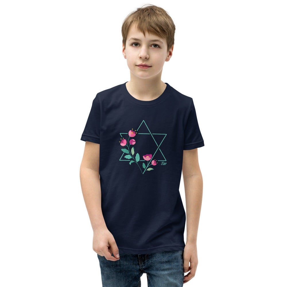 Star of David Flowers - Youth T-shirt